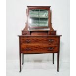 Early 20th century dressing chest the mirrored superstructure above two long drawers, on square