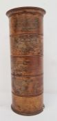 19th century treen five-section spice tower of cylindrical form, each section marked 'Caraways', '