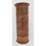 19th century treen five-section spice tower of cylindrical form, each section marked 'Caraways', '