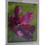 Christine Gaut Oil on canvas "Parrot Tulip No.1", signed verso and dated 2014, 22.5cm x 17cm