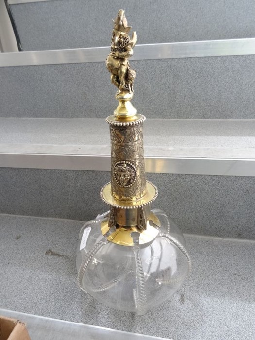 Victorian silver-gilt and glass Punch wine decanter by John Hunt and Robert Roskell, the stopper - Image 13 of 19