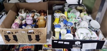 Quantity of assorted ceramics including 1920's Marumonware candlesticks, a dressing table set '