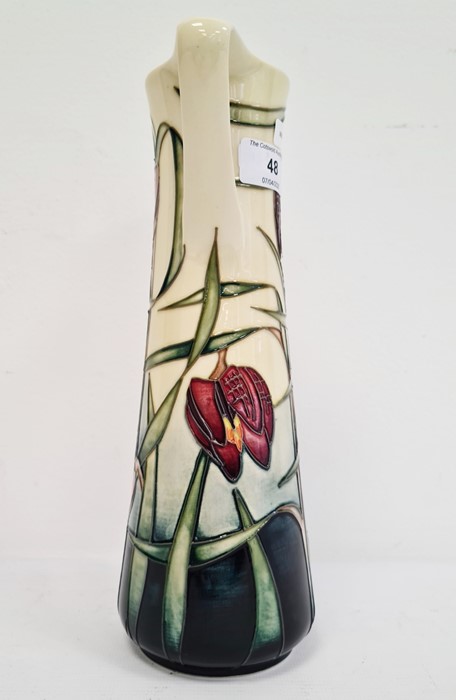 Moorcroft ewer, cream ground with pink fritillary, signed ‘Philip Gibson 2001’, 24cm high - Image 2 of 6