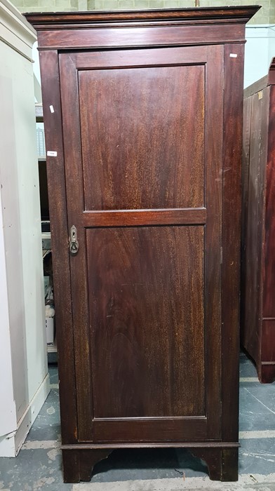 Early 20th century single door wardrobe on bracket feet, 85cm x 190cm