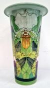 Dennis Chinaworks vase, flared rim 'Bearded Iris', designed by Sally Tuffin, signed ‘S.T.Des and HW’