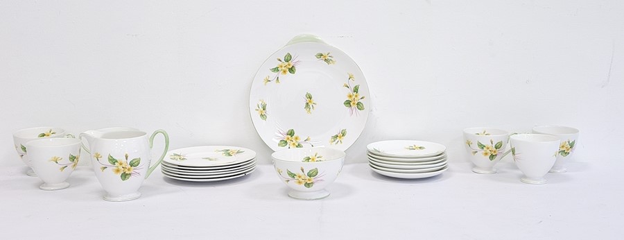 Shelley tea service for six, comprising six cups, six saucers, six plates, sandwich plate, milk