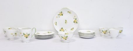 Shelley tea service for six, comprising six cups, six saucers, six plates, sandwich plate, milk