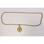 9ct gold ‘Metropolitan Academy of Music’ medal dated 1926 and a 9ct gold oval link chain bracelet,