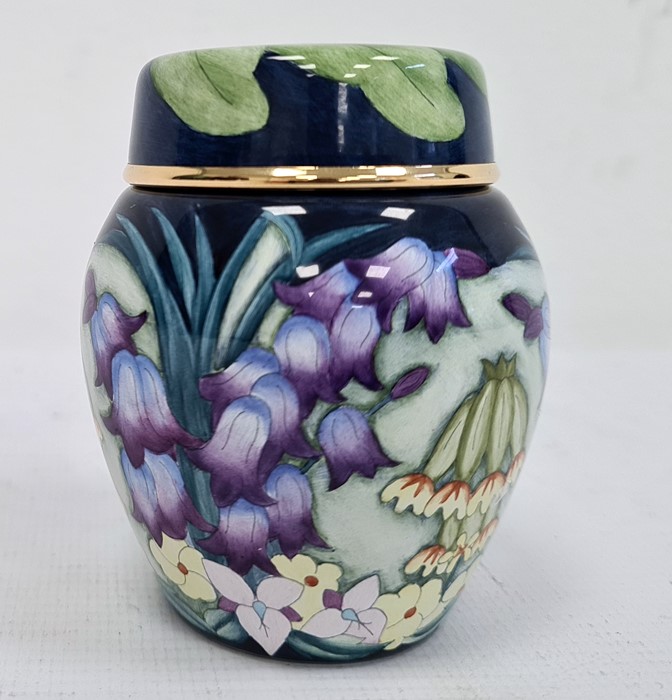 Moorcroft miniature enamel vase and cover, allover decoration of spring flowers including - Image 3 of 5