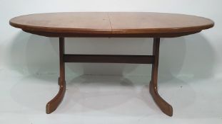 Mid century teak D-end extending dining table  Condition ReportThere are spots of wear to the top of