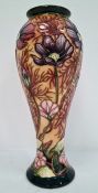 Moorcroft vase, cream ground with anemones and convulvulus, initialled ‘LB’, dated 2000, 27.5cm high