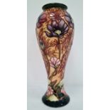 Moorcroft vase, cream ground with anemones and convulvulus, initialled ‘LB’, dated 2000, 27.5cm high