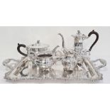 Electroplated five-piece tea service