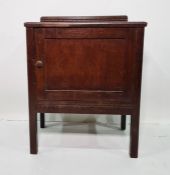 Early 20th century oak single door pot cupboard on square section supports, 62cm x 76cm