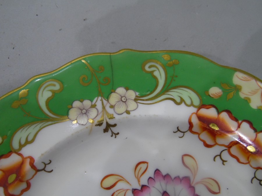 19th century Copeland plate decorated with flowers and a collection of various other 19th century - Image 5 of 5