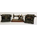 Underwood typewriter with various ribbons together with a Smiths Premier typewriter and a Jones