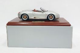 Gwilo model of Porsche Boxster 1/18 scale in heavy cast metal, with opening doors and bonnet, boxed