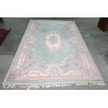 Blue ground Chinese superwash rectangular rug, 273cm x 180cm