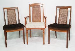 Four cane-backed 20th century boardroom chairs and two further cane-back chairs (6)