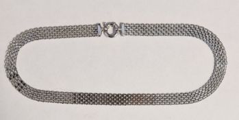 9ct white gold collarette necklace, mesh-pattern, approx 11.5g  Condition ReportThe length of the