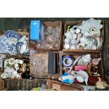 Large quantity of assorted ceramics and glassware including plaster models of the Virgin Mary and