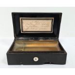 Early 20th century bakelite music box, the top with Arc de Triomphe de Letoile decoration and