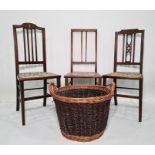 Three side chairs and a basket (4)