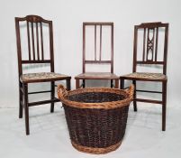 Three side chairs and a basket (4)