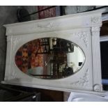 White painted overmantel mirror with moulded frame 63.5 x 96 and another mirror (2)  Condition