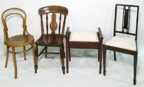 Four assorted chairs and a piano stool (5)