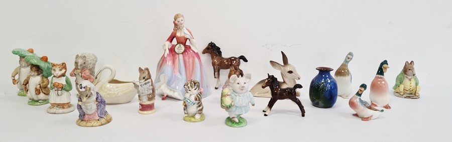 Collection of Beatrix Potter animals to include 'Ginger', 'Benjamin Bunny', 'Timmy Tiptoes', 'Lady
