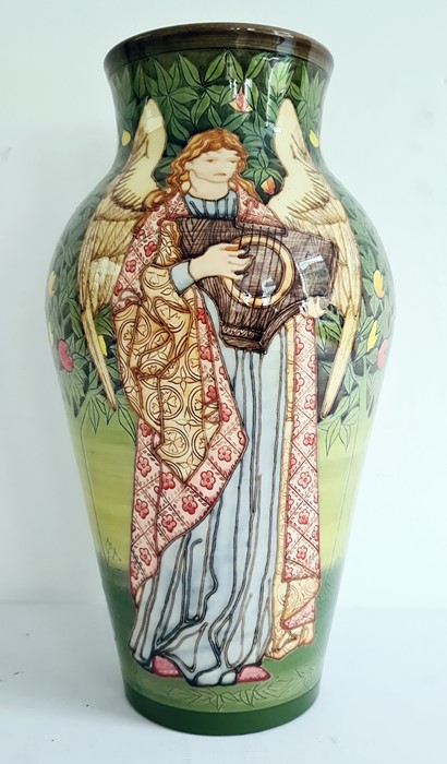 Rare Dennis Chinaworks vase by Sally Tuffin, William Morris Angel, decorated with angels playing