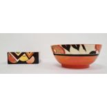 Clarice Cliff pottery bowl "Fantasque Bizarre" range, circular and decorated with orange flowers