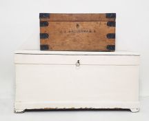 Miniature coffer emblazoned to the top 'J Baggerman' and a white painted chest (2)  Condition