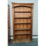 20th century pine open bookcase of six shelves, 107cm x 198cm Condition Reportclean