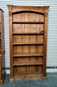 20th century pine open bookcase of six shelves, 107cm x 198cm Condition Reportclean