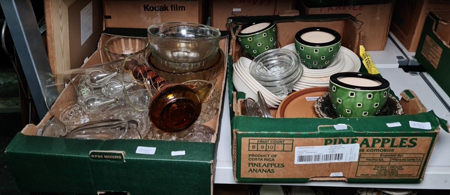 Large quantity of glassware including vases, tumblers, sweetmeat dishes, assorted mugs, Christmas