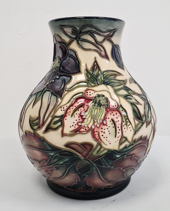 Moorcroft baluster-shaped vase (seconds), cream ground decorated with lilies, date cypher for - Image 4 of 6