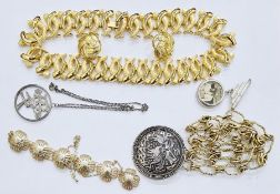 Large quantity of costume jewellery to include necklaces, simulated pearls, brooches and a small