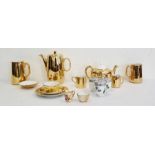 Royal Worcester porcelain gold decorated part coffee and tea service, three Royal Worcester