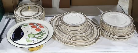 Solionware part dinner service including meat platters, dinner plates, side plates, etc and a