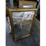 Large gilt framed rectangular mirror, a large metal framed mirror with a free-form design around the