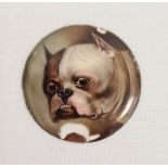 William Page Simpson (1845-1911) miniature enamel of study of bulldog head, signed verso, dated 29/