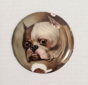 William Page Simpson (1845-1911) miniature enamel of study of bulldog head, signed verso, dated 29/