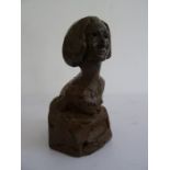 Maurice Juggins (1934-2014) bronze effect bust of Edith Sitwell, monogrammed and titled on base,