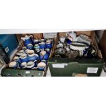Large quantity of blue and cream Devonware/Torquayware, a part tea service, Gural Porselen,