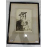 After Joseph Simpson Etching Young man wearing a tam o'shanter, signed in pencil in the margin and