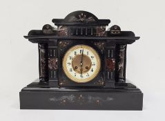Victorian slate mantel clock with Arabic numerals to the dial