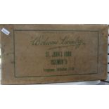 Vintage cardboard laundry box printed from Isleworth (af)