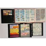 Box and contents of assorted matchbox labels in stock albums